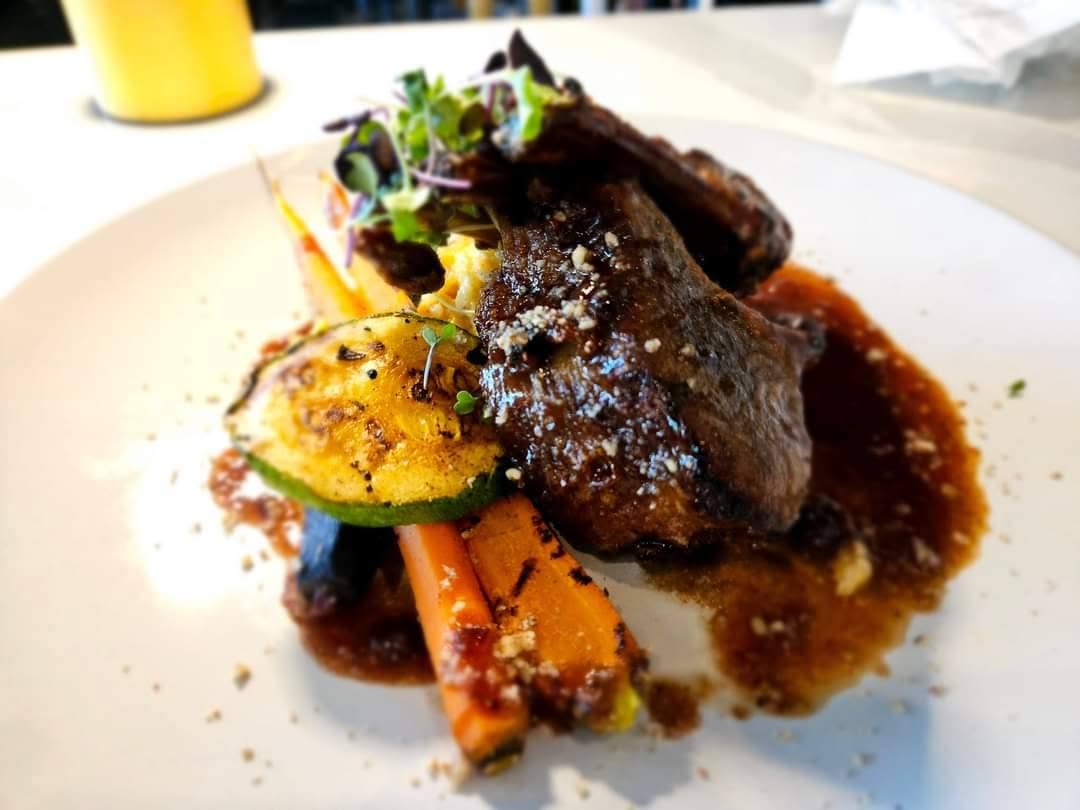 Plated short rib course